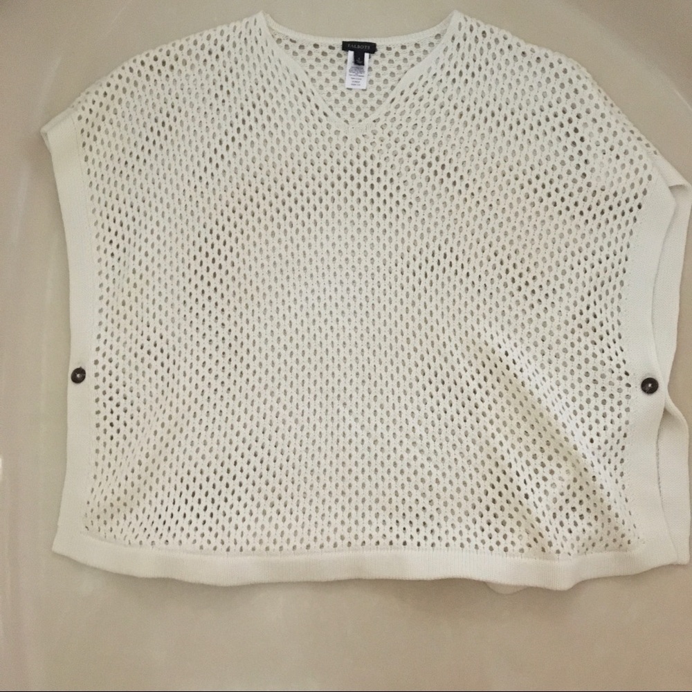 Talbots white knit oversized sweater